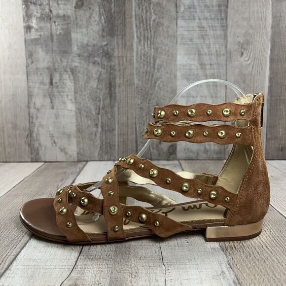 Sam Edelman Womens Daya Sandals Strappy Studded Gladiator Leather Brown Size 7.5 - Picture 8 of 13